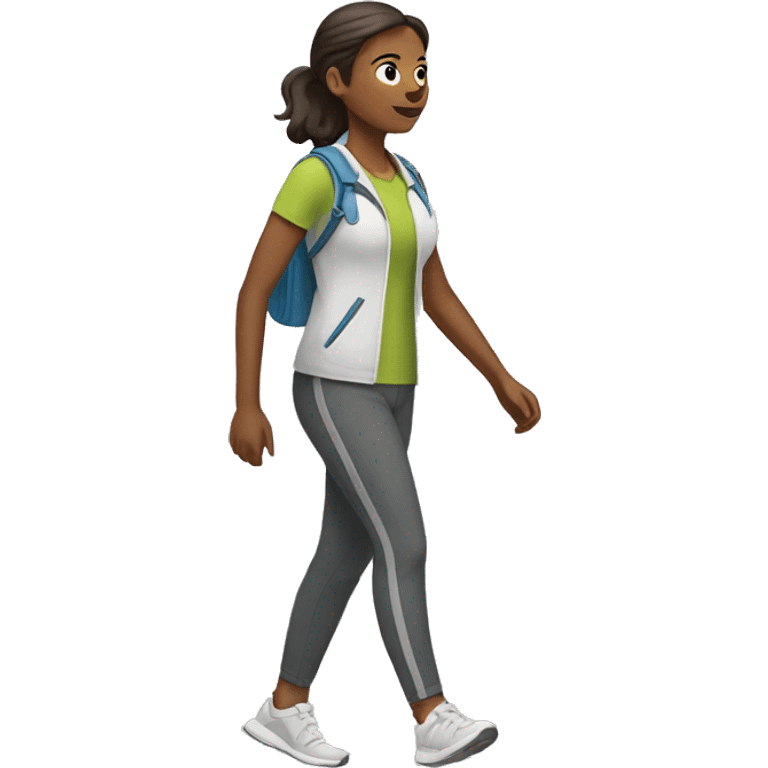 a humuristic version of a women in walking training emoji