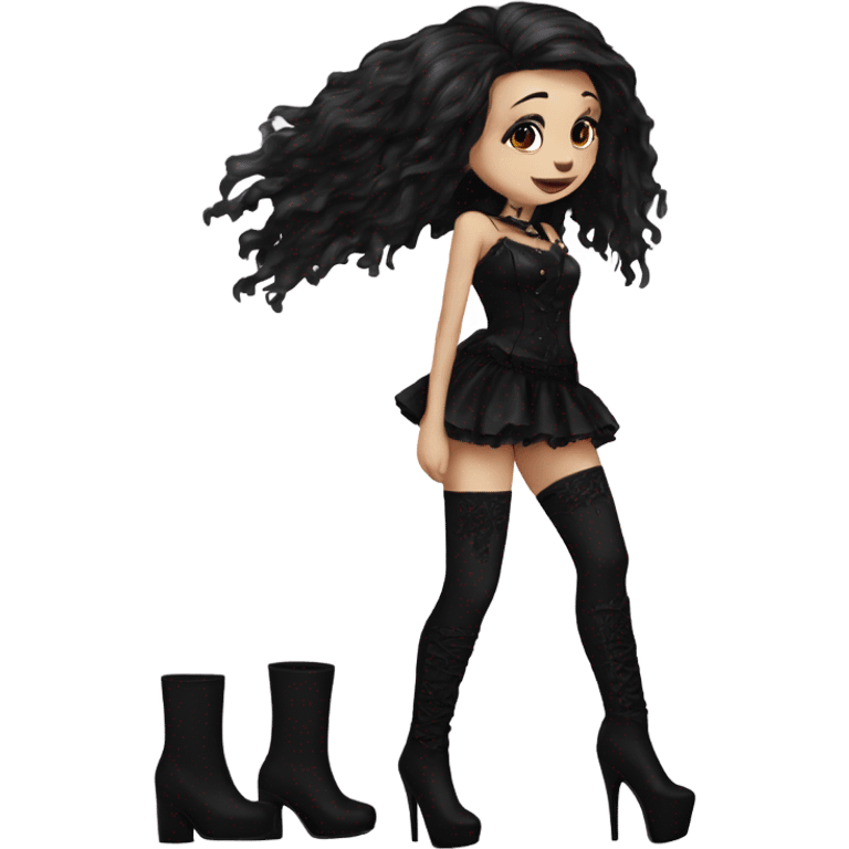 goth girl in super high platform heels and black stockings  emoji