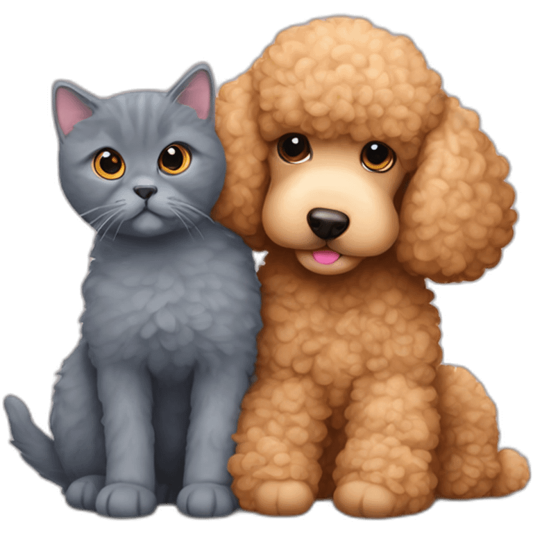 Apricot-poodle-together-with-British-blue-cat-lie-hugging emoji