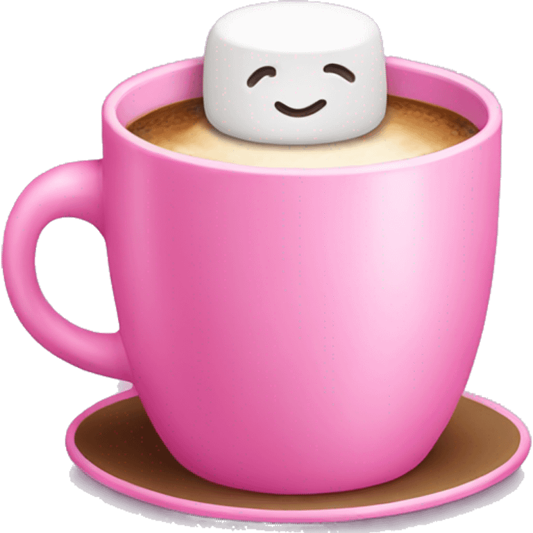 pink cup with cofee and marshmallow  emoji