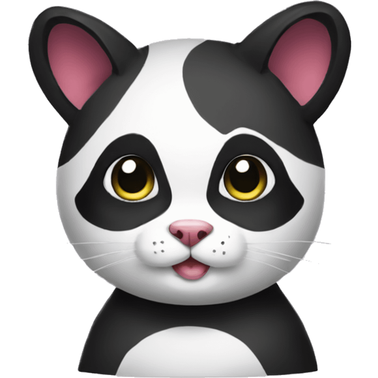 cute masked panda-cat emoji