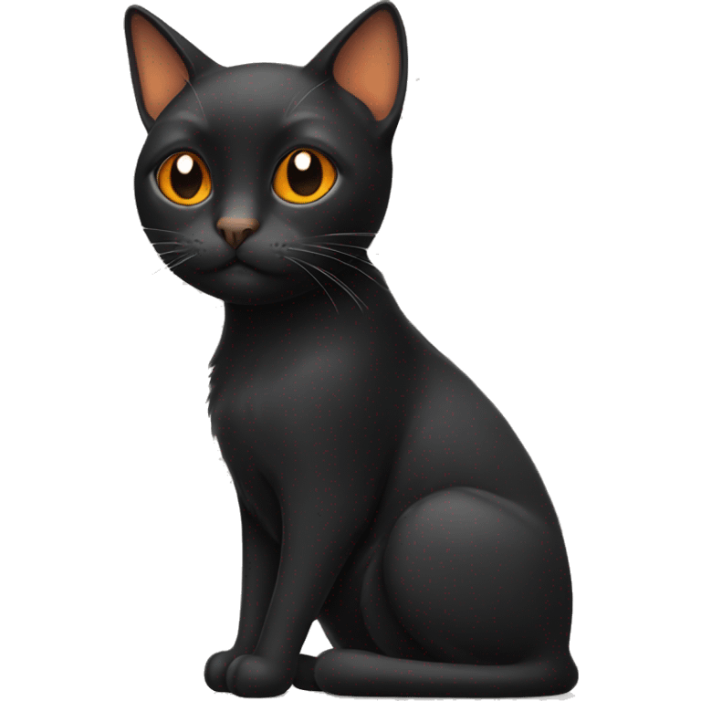 Black cat with orange stripe in her nose emoji