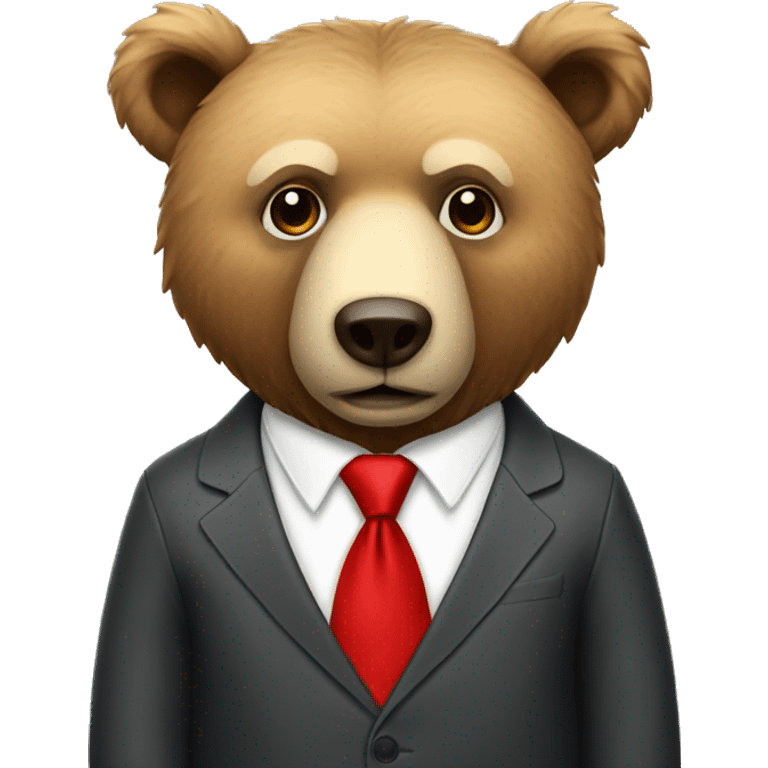 Bear with red tie emoji