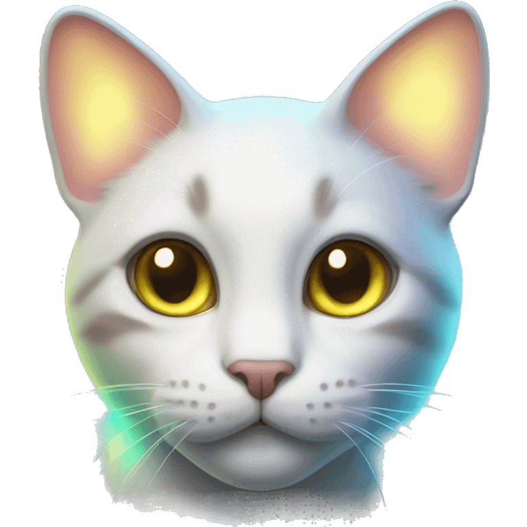 cat with glowing iridescent ears emoji