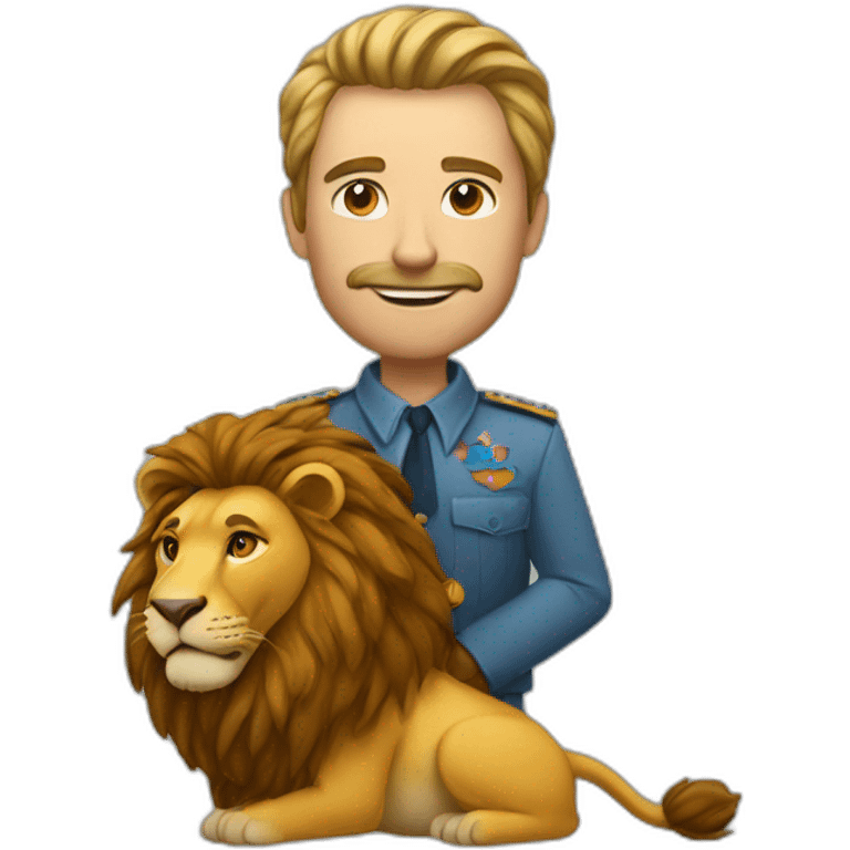 Un homme sur un lion emoji