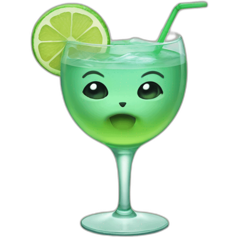 Grogu drinking a spritz emoji