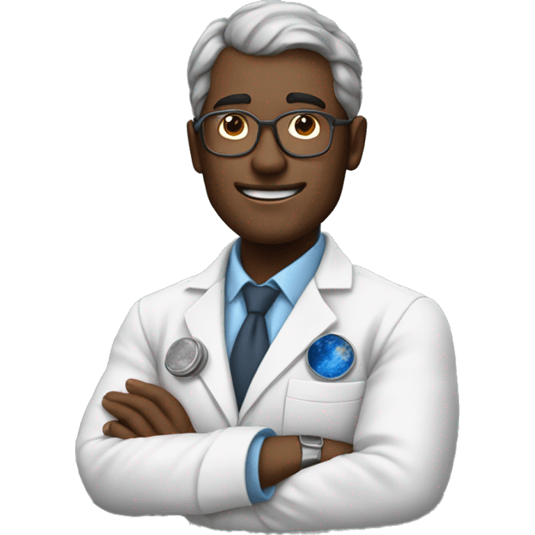 Moon geologist in lab coat emoji