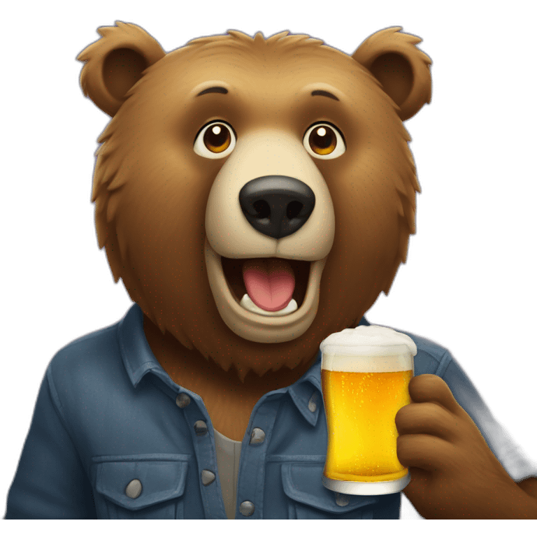 Bear drink beer emoji