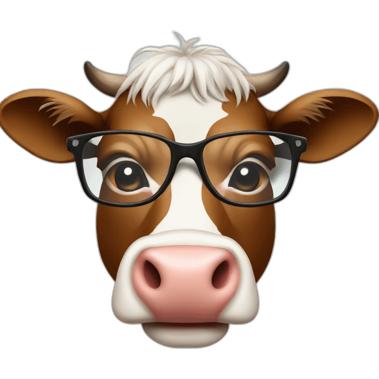 cow with glasses emoji