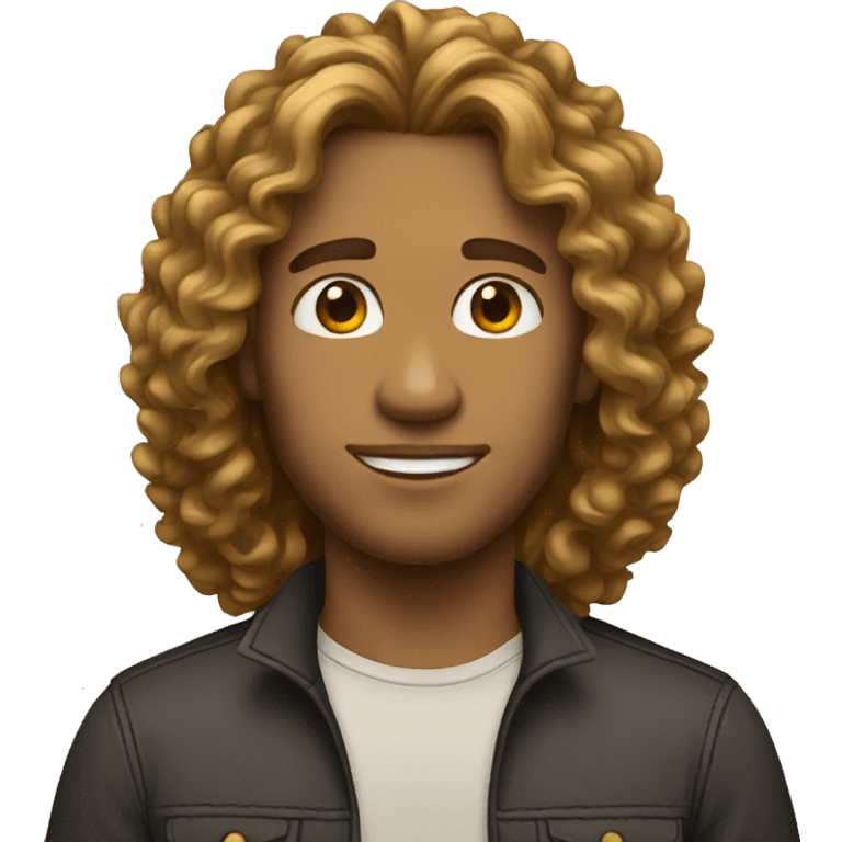 Guy with long curly hair  emoji