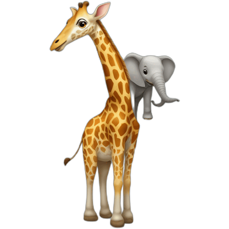 une girafe sur un elephant emoji