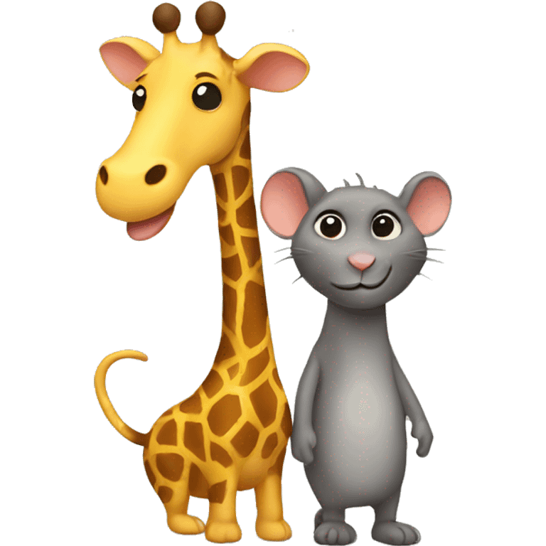 Rat and giraffe best friends  emoji