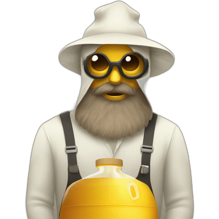 Beekeeper with 3 day beard drinking hydromel emoji