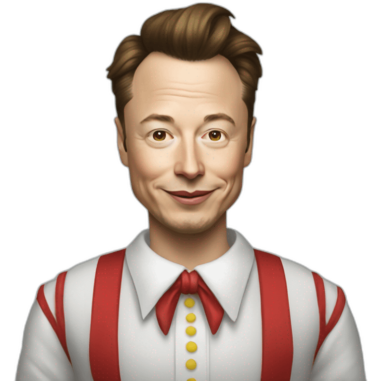 Elon Musk in a clown dress emoji