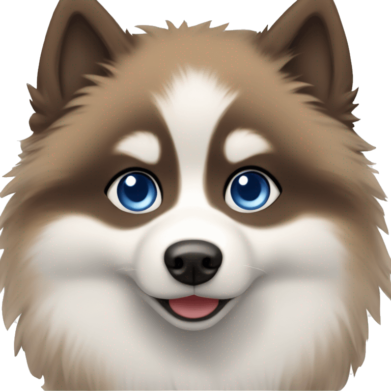 pomsky blue and brown eyes emoji