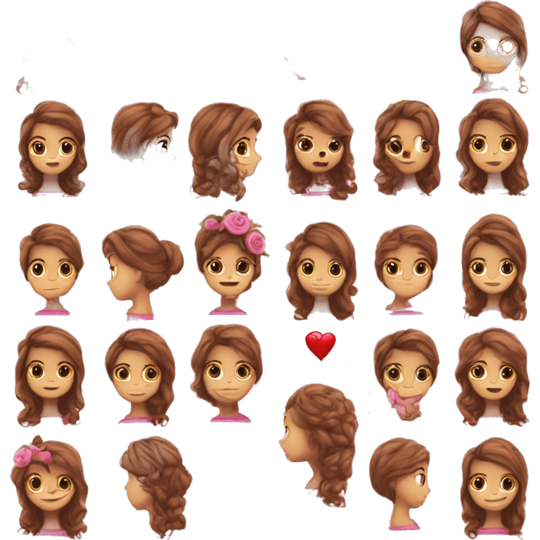 cœur brisé rose brunette rose in hair pretty emoji