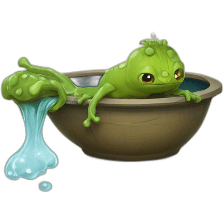 Le chaudron de sorciere avec un crapaud qui nage dedan emoji