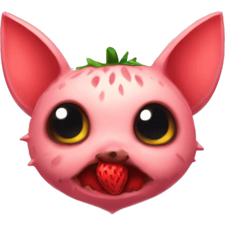 Strawberry bat cute  emoji