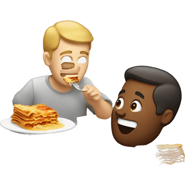 Man eating lasagna  emoji