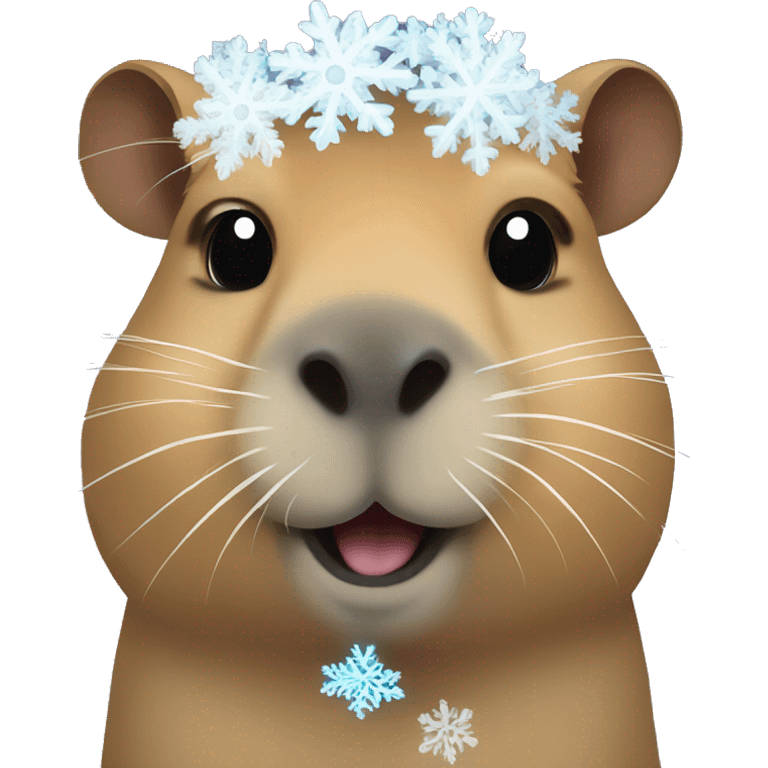 Capybara holding a snowflake emoji