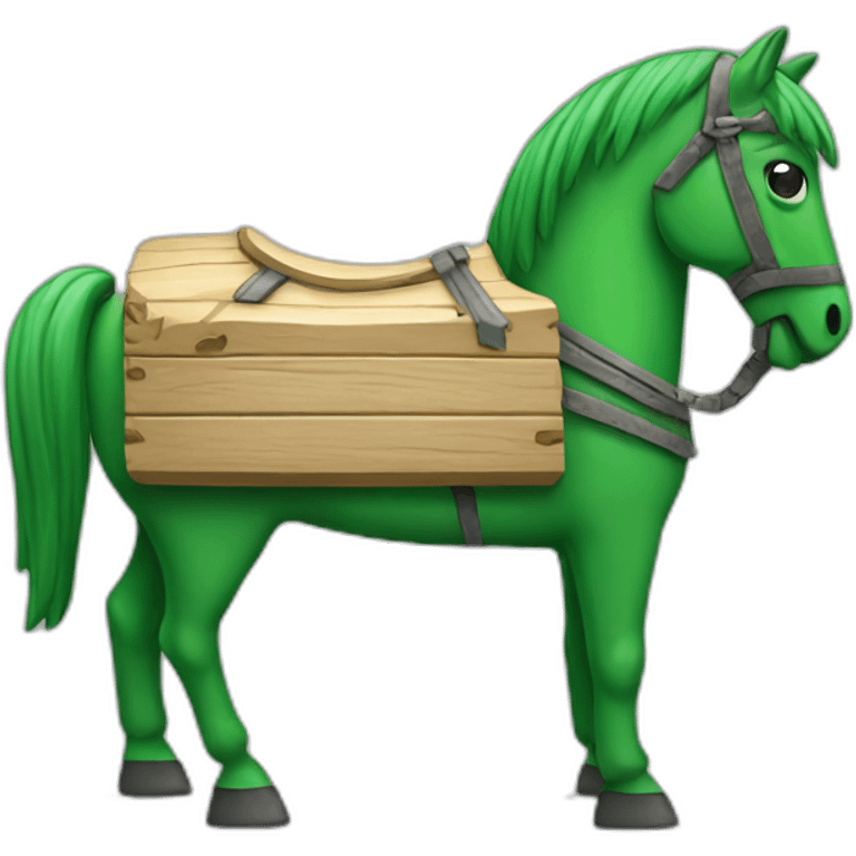 Green wood trojan horse emoji