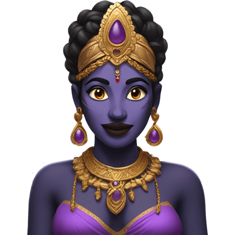 kali, Indian goddess, tongue out purple , black skin emoji