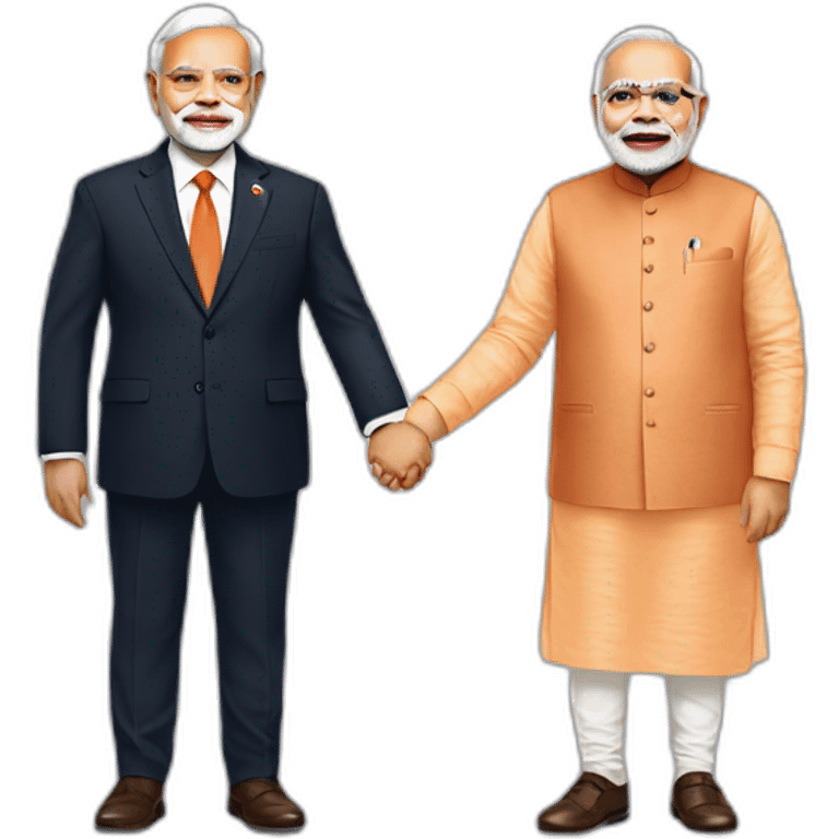 Narendra Modi and Italian prime minister holding hands  emoji