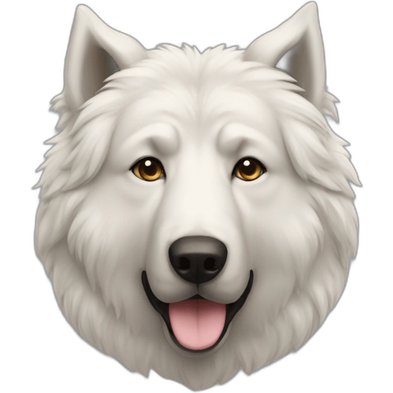 White Caucasian Shepherd god bear ears emoji