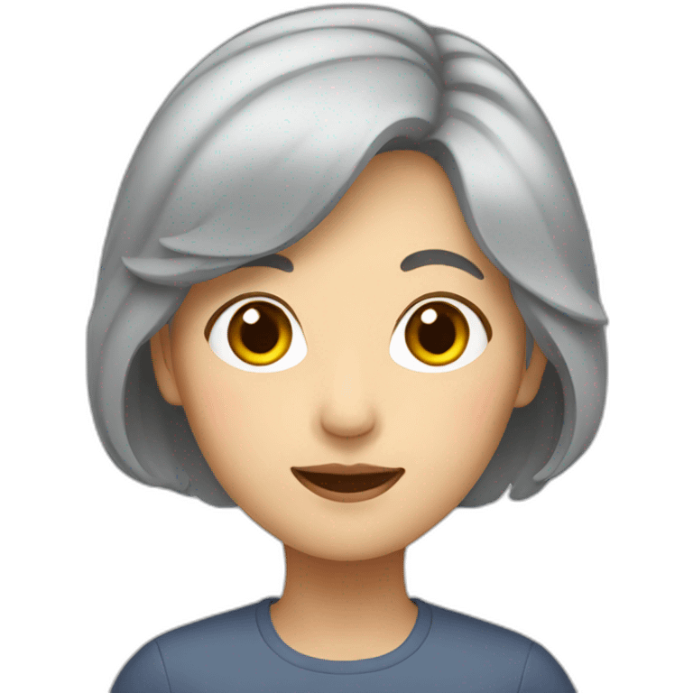 Korean mom with gray hair emoji