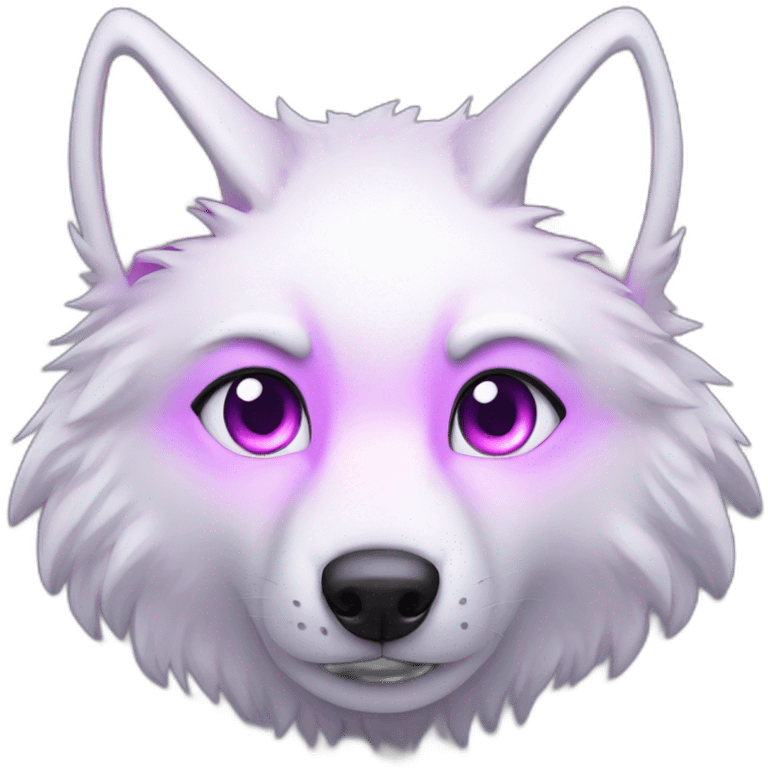 pink white wolf furry purple eyes emoji