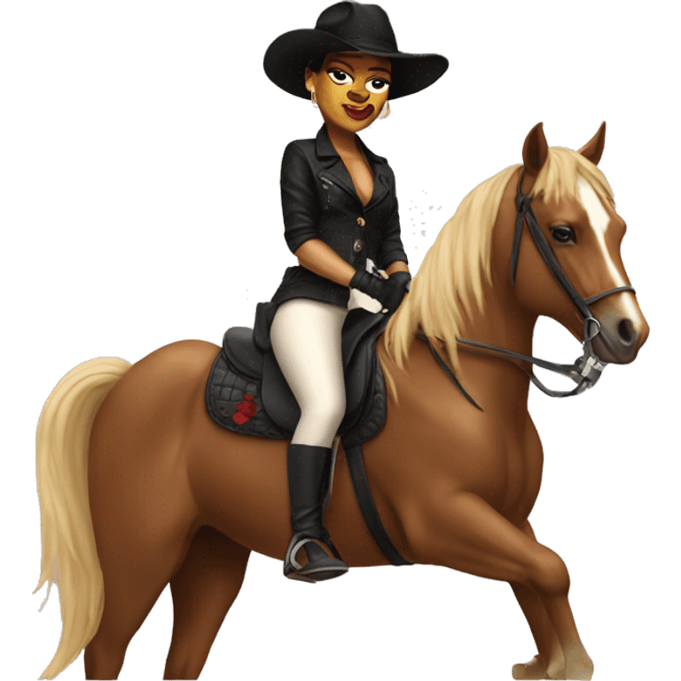 Rihanna on a horse emoji