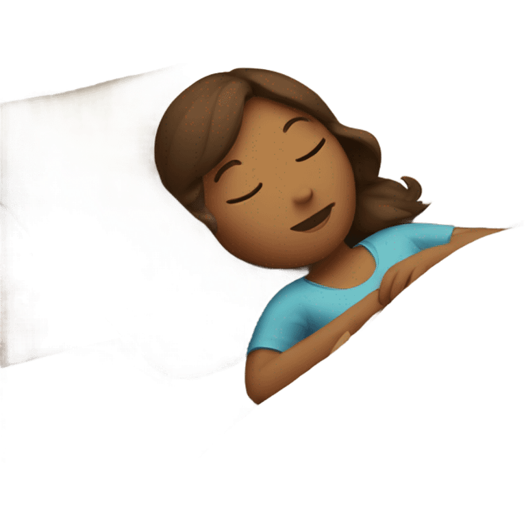 brown haired girl sleeping in bed emoji