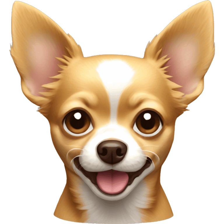 Gold-brown, fuzzy Chihuahua barking emoji