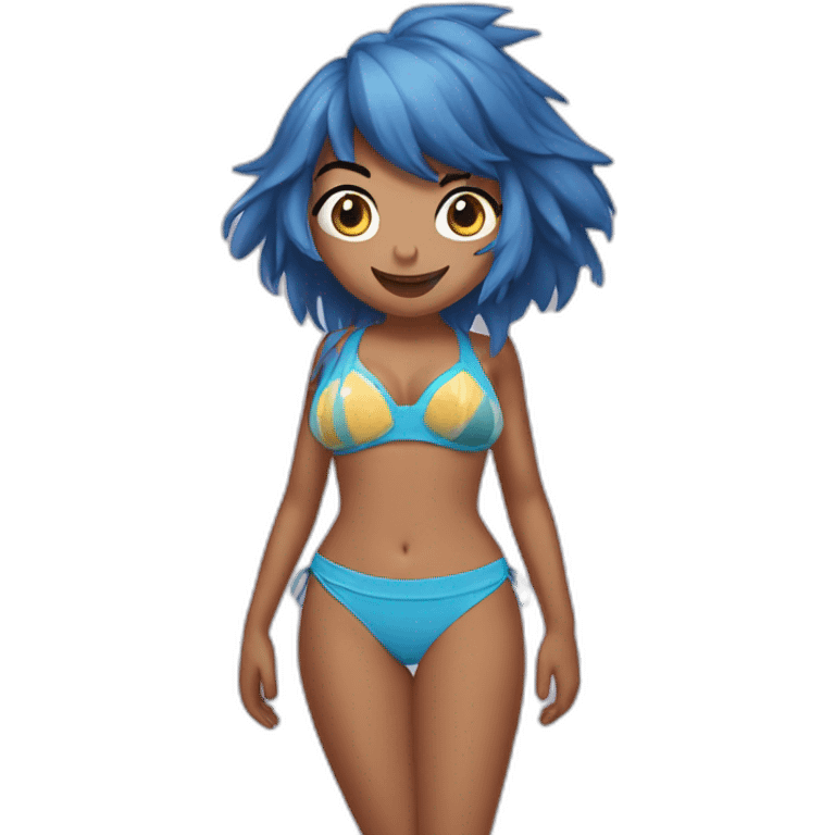 Bluey in a bikini emoji