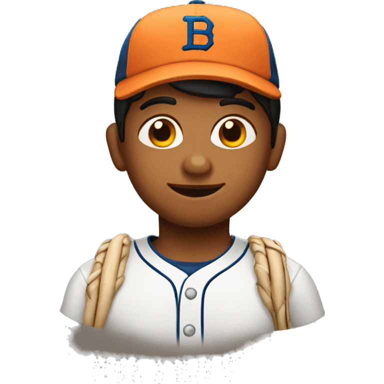 Indian kid with baseball hat emoji