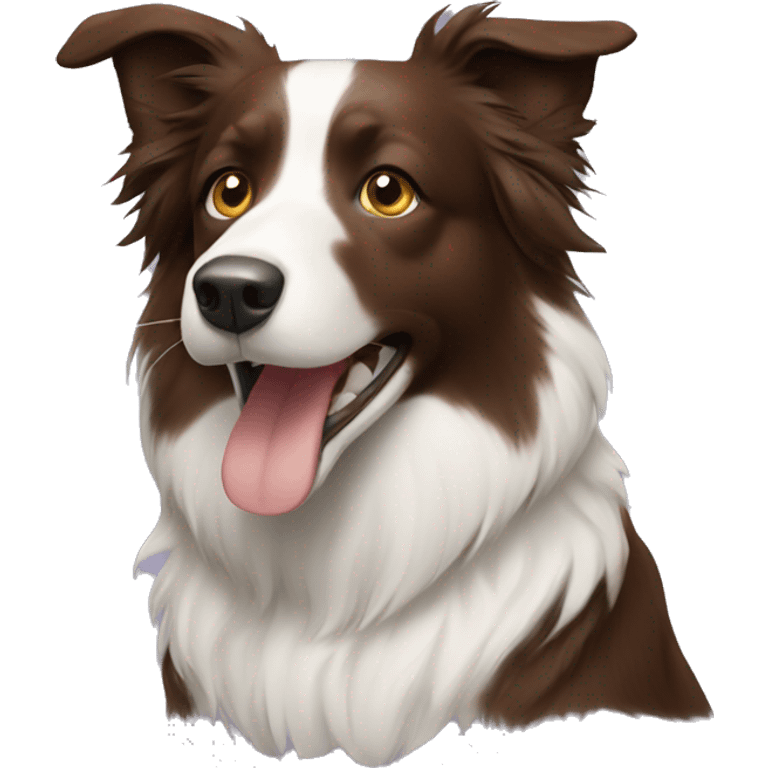 Brown border collie emoji