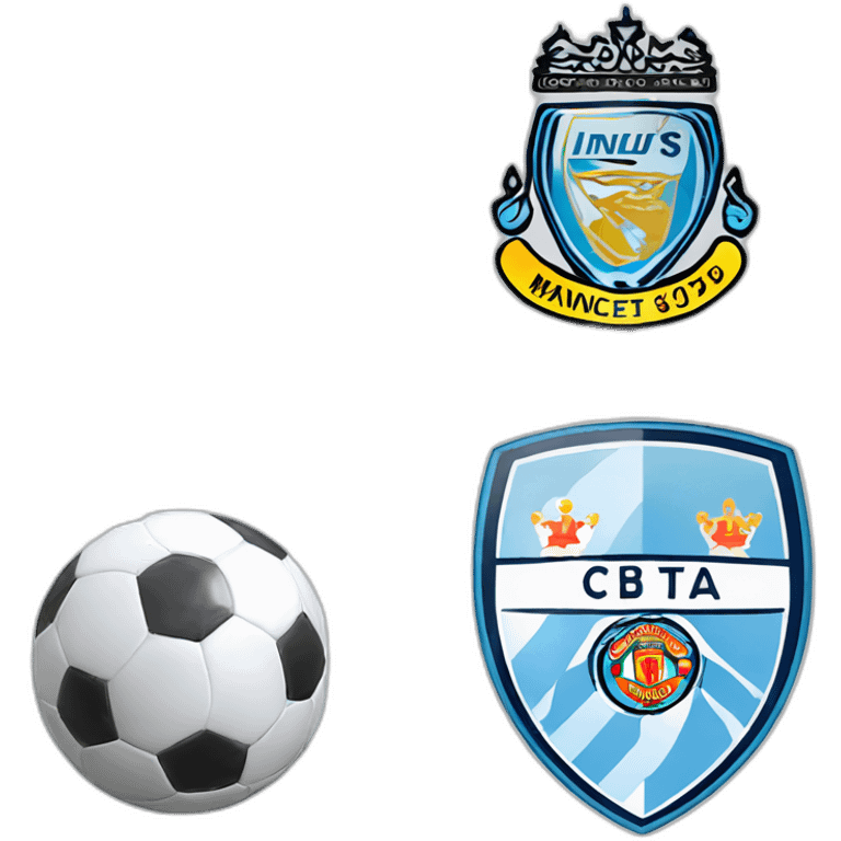 Logo Manchester United et logo Manchester City emoji