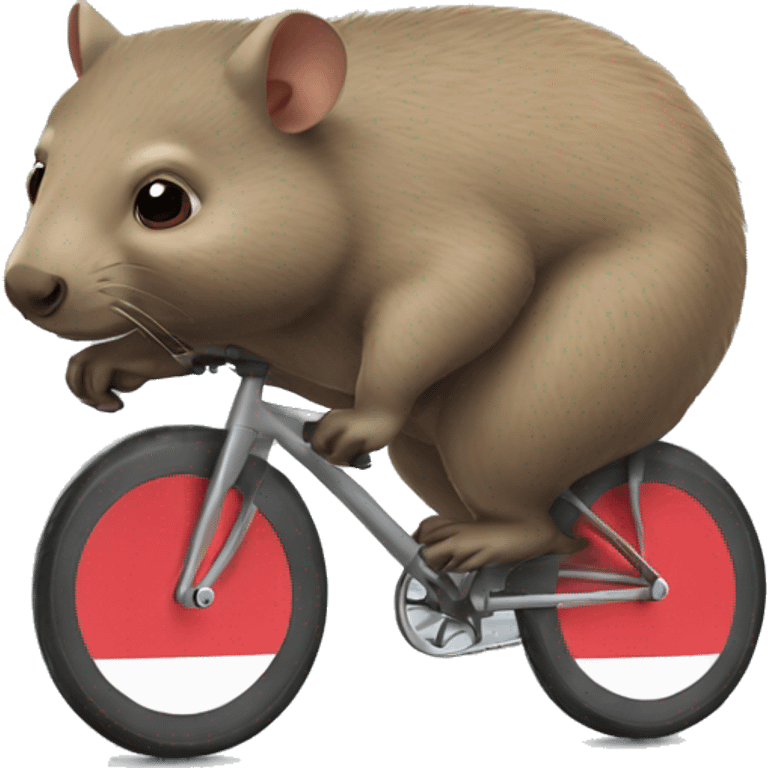 Sporty Wombat on a racing bicycle emoji