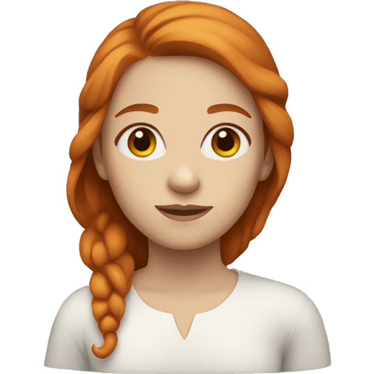 girl with ginger hair and brown eyes. white skin.  emoji