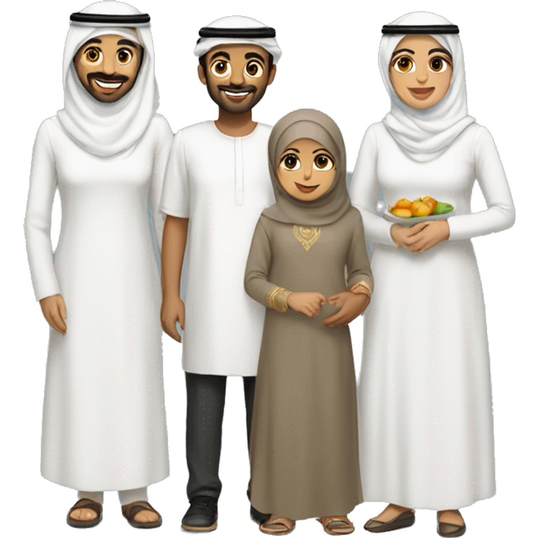 kuwaiti family with dishdasha emoji