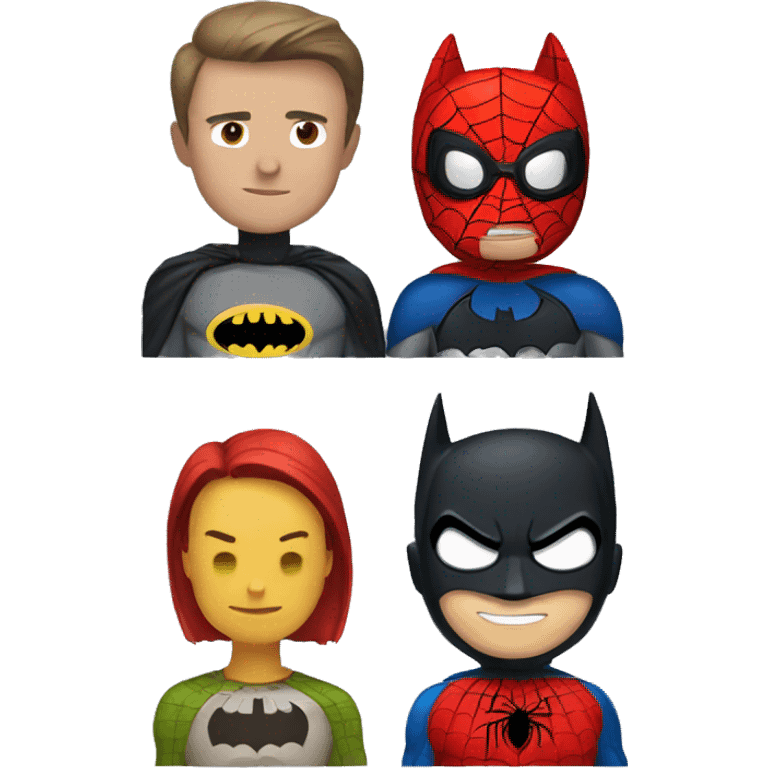 Batman and spiderman  emoji