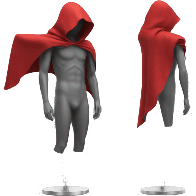 faceless mannequin flapping red cape emoji