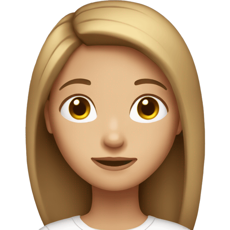 girl with brown light hair straight long  emoji