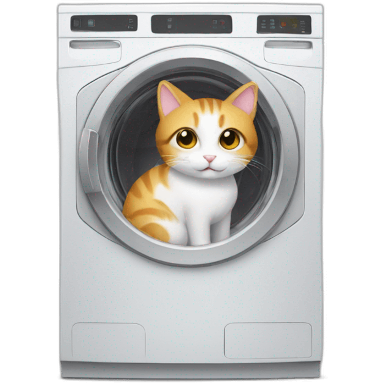 laundry machine with a cat emoji