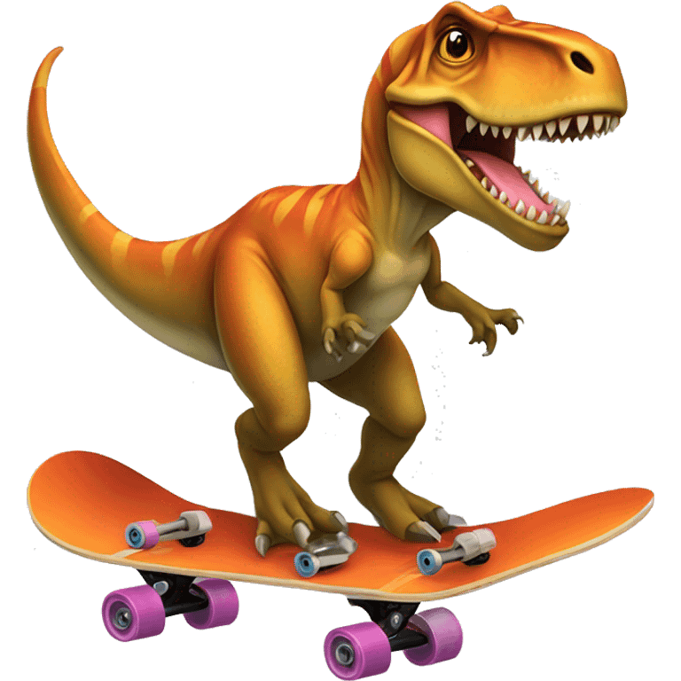 T-Rex on skateboard  emoji