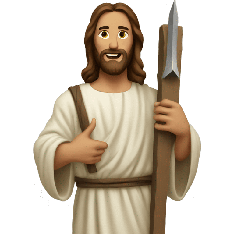 Jesus holding a giant nail  emoji