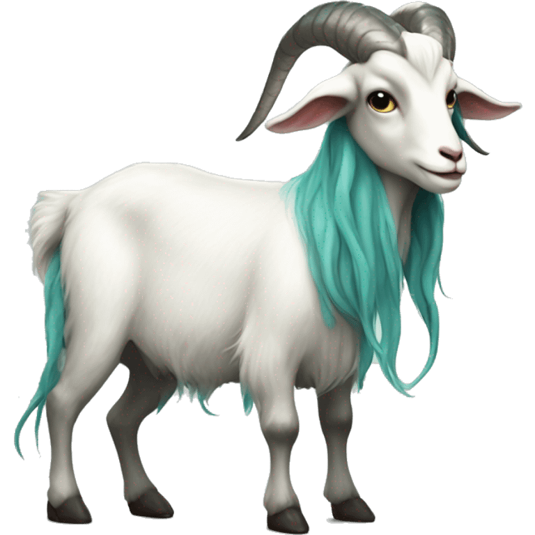 Mermaid goat mythical creature goat with fish tail half goat half fish creature  emoji