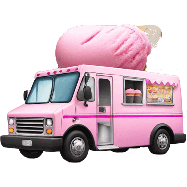 Pink ice cream truck emoji