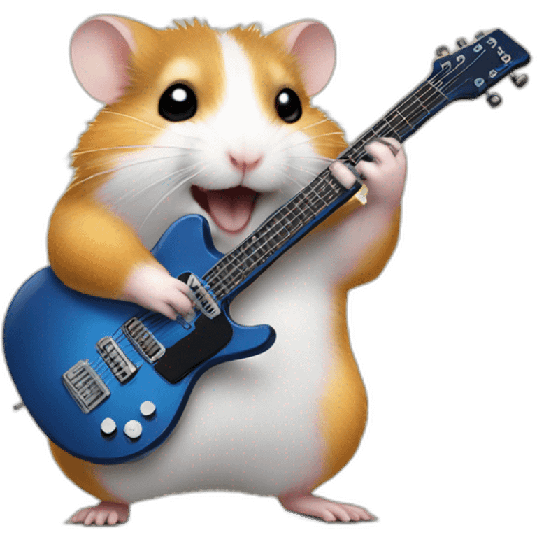 hamster playing electro guitar emoji