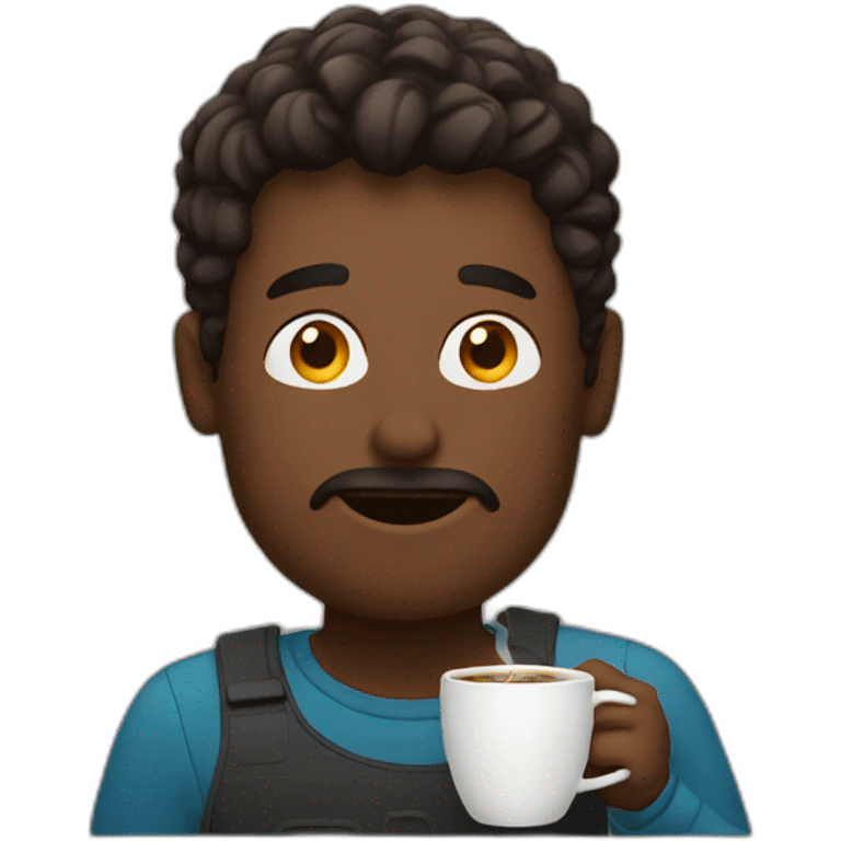 Man drinking a coffee emoji